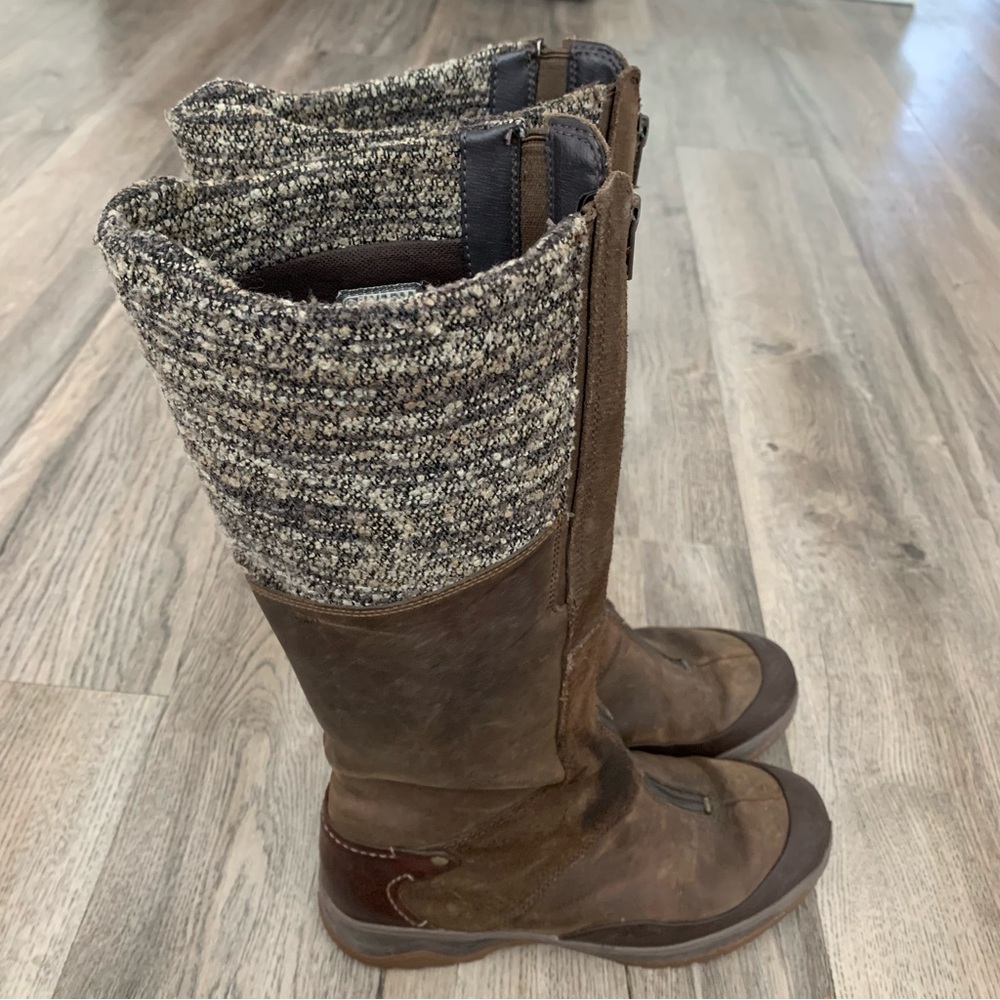 Merrell Eventyr Cuff Tall Brown Leather Boots Women’s 7.5 Zipper Waterproof